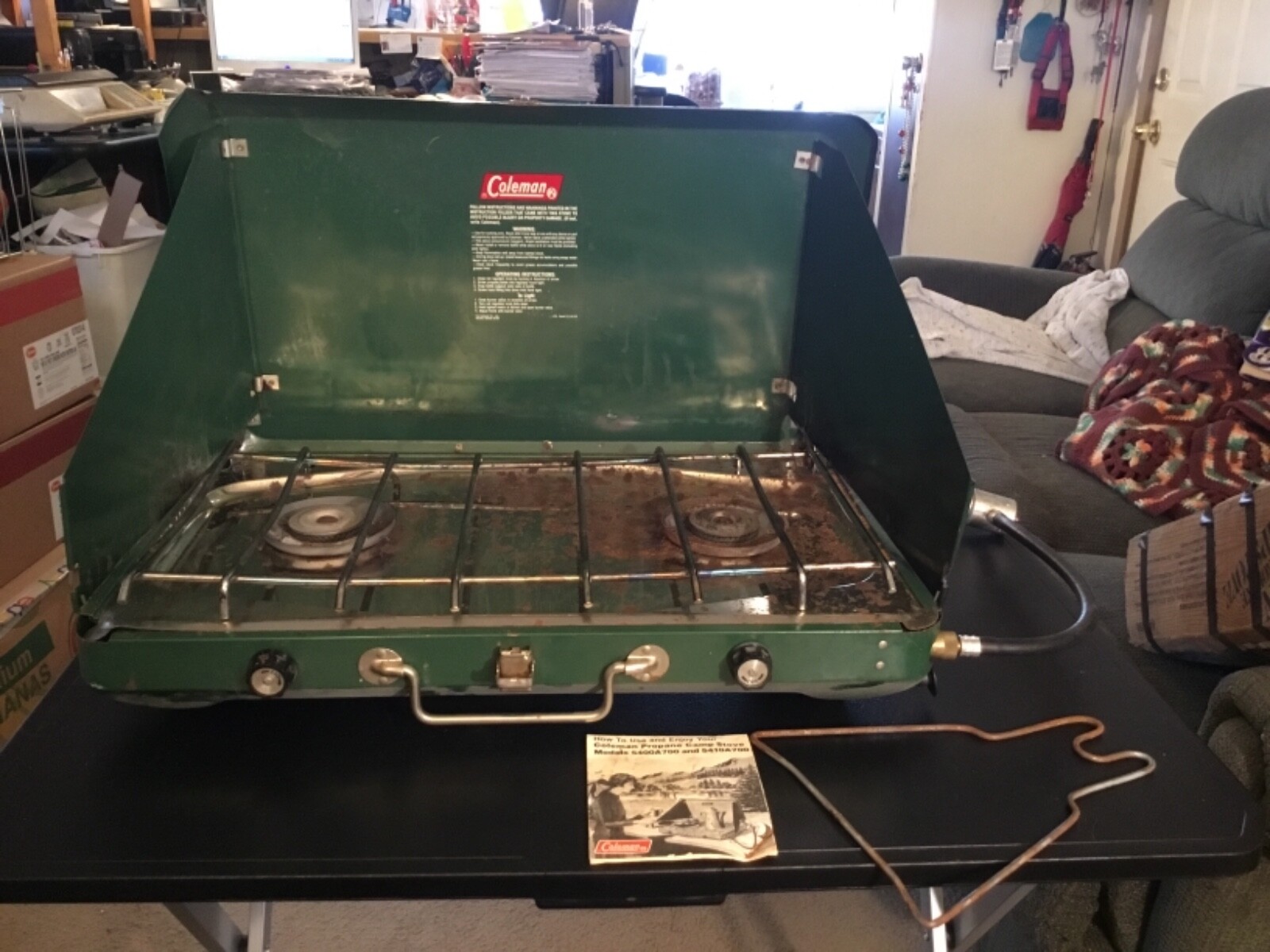 Vintage Coleman 2 Burner Propane Camp Stove Model #5410A700