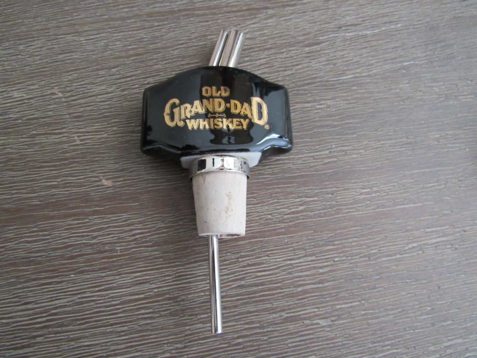 Vtg Ceramic Liquor Bottle Stopper Pourer-Old Grand Dad Whiskey in Original Box