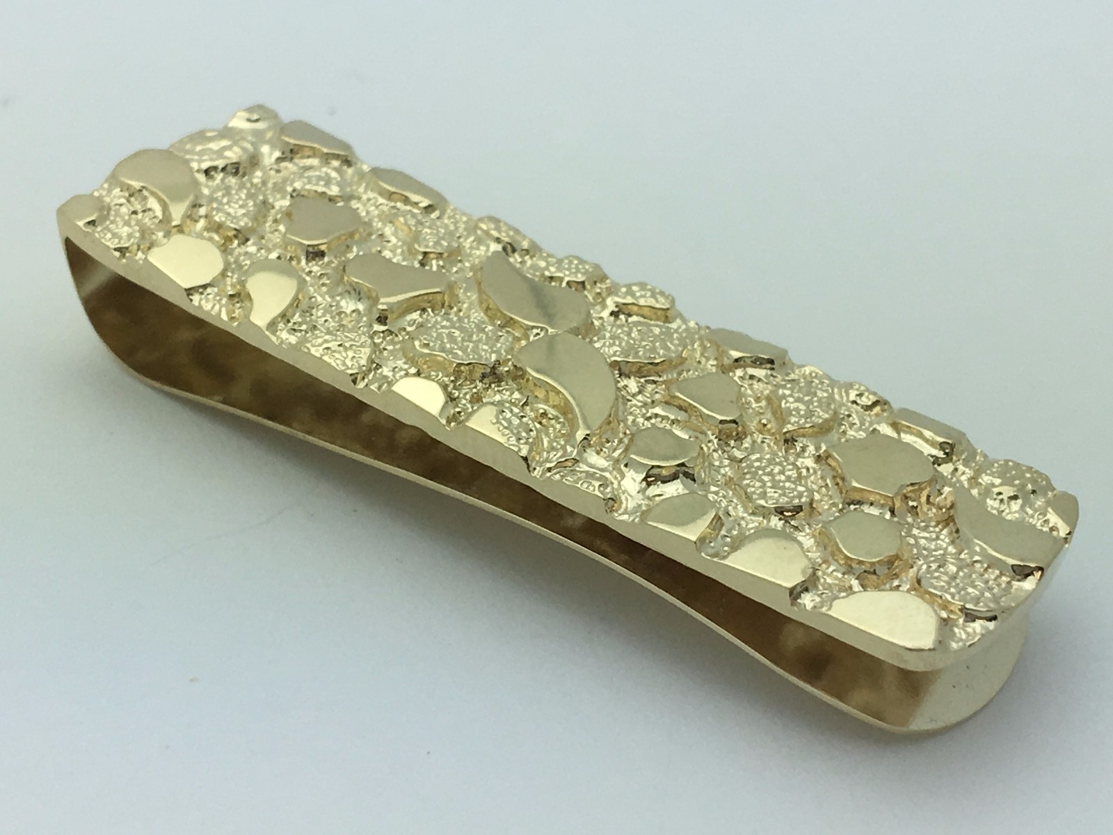 Men's 14k Yellow Gold Nugget Money Clip Money Holder Wallet 1.9" 1516