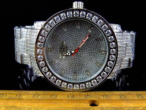 Pre-owned Khronos White Iced Bezel & Band  Jojino Joe Rodeo Genuine Diamond Watch 50mm