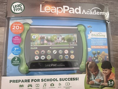 NEW LeapFrog LeapPad Academy Kids  Learning 7'' Tablet, 16GB, Green [NEW IN BOX]