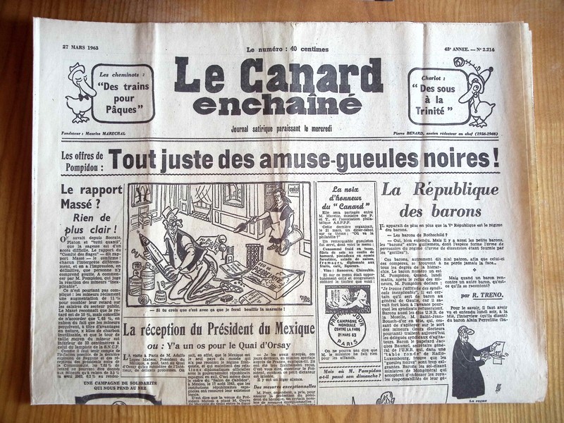 Journal - Le Canard EnchaÃ®NÃ© NÂ° 2214 Du 27 Mars 1963