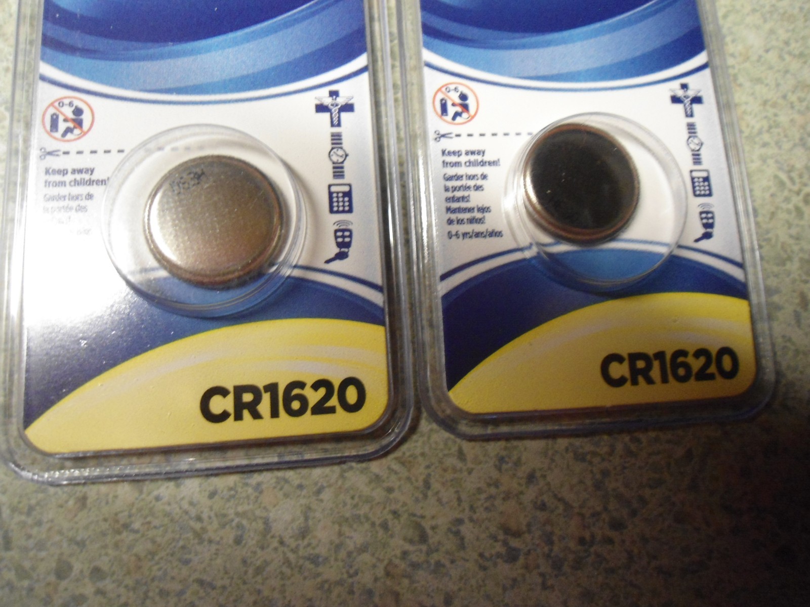 2 New in Package Rayovac Coin Cell Batteries CR1620