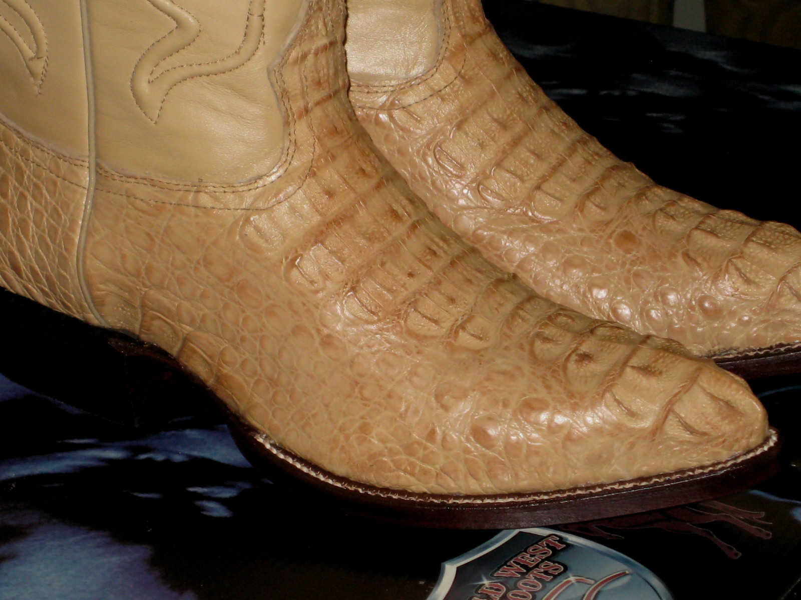 Pre-owned Wild West Boots Wild West Oryx Genuine Crocodile Hornback Western Cowboy Boot J-toe (ee) 2990211 In Oryx Tan