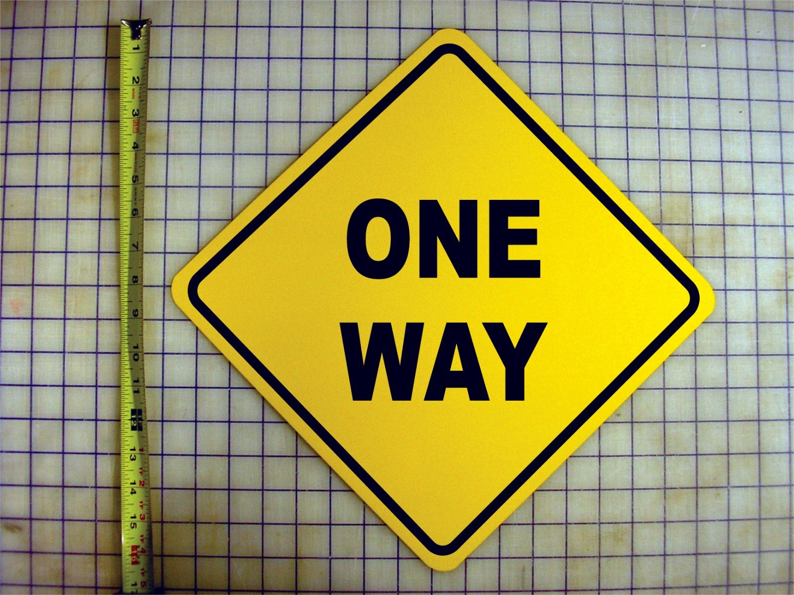 ONE WAY TRAFFIC YELLOW ALUMINUM SIGN | eBay