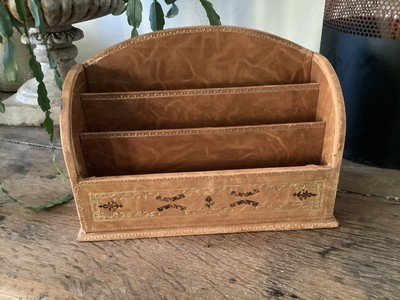 Porte courrier ancien avec dorures Porte lettre accessoire de bureau 