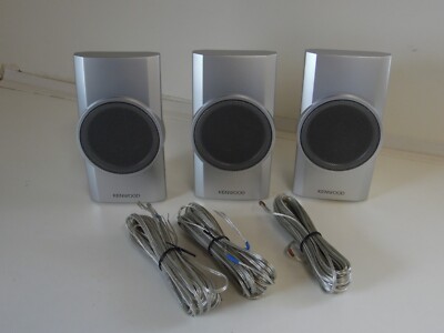 Kenwood KS-358 silver Speakers Set Of 3 with wires