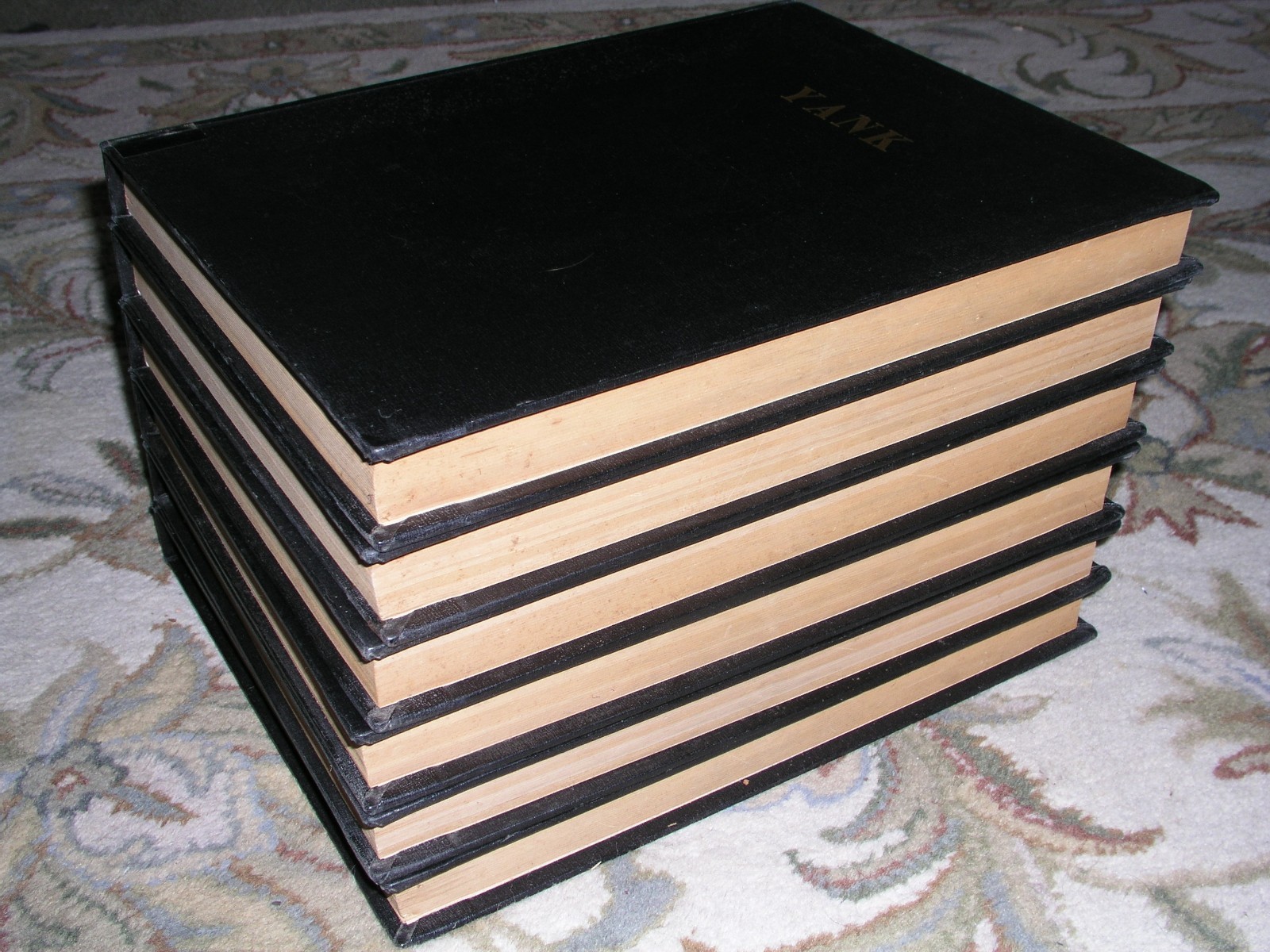 RARE 6 Volumes WWII YANK MAGAZINE Lot BLACK LIBRARY BOUND Complete Set 1943-1945