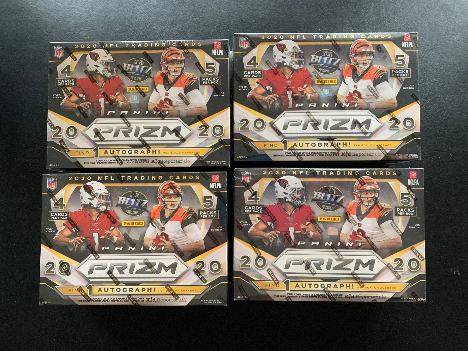 2020 Panini Prizm NFL Football Factory Sealed 1 Auto Per Mega Box Lot Of 4