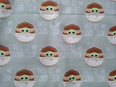 Star Wars Baby Yoda 100% cotton fabric great for face mask half yard
