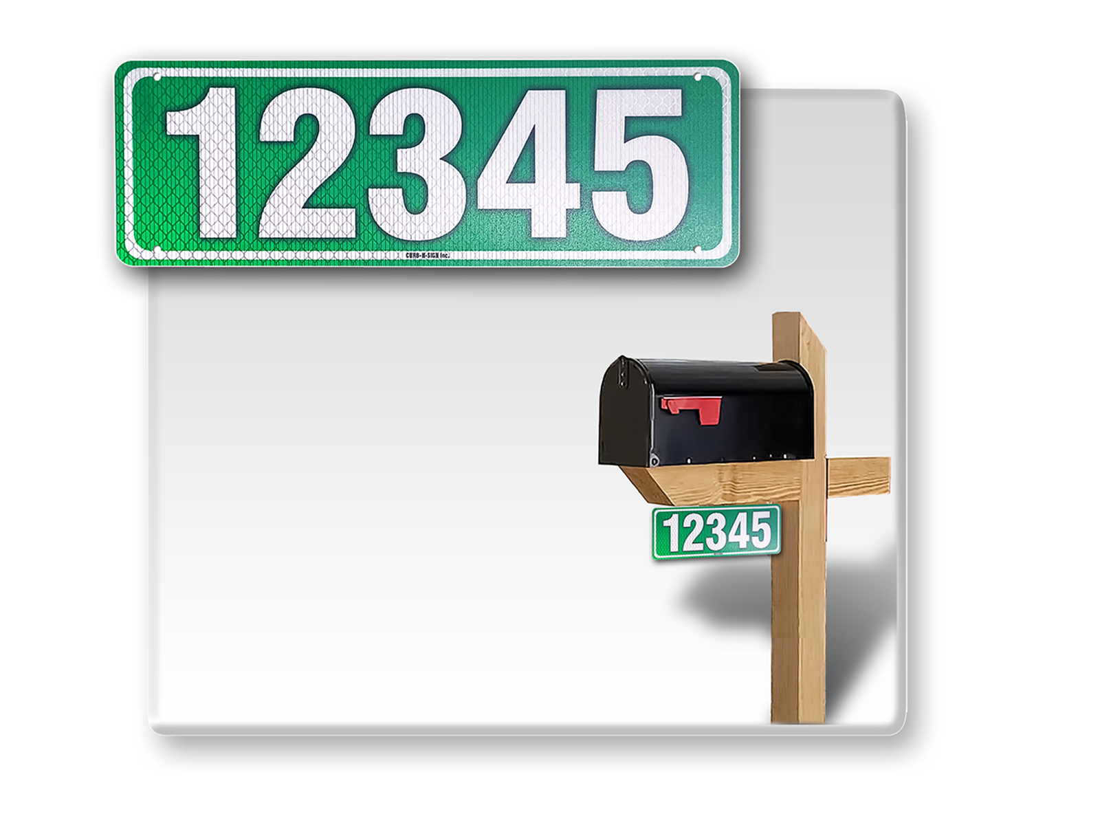 Curb-N-Sign® 911 Address Sign double sided ultra reflective