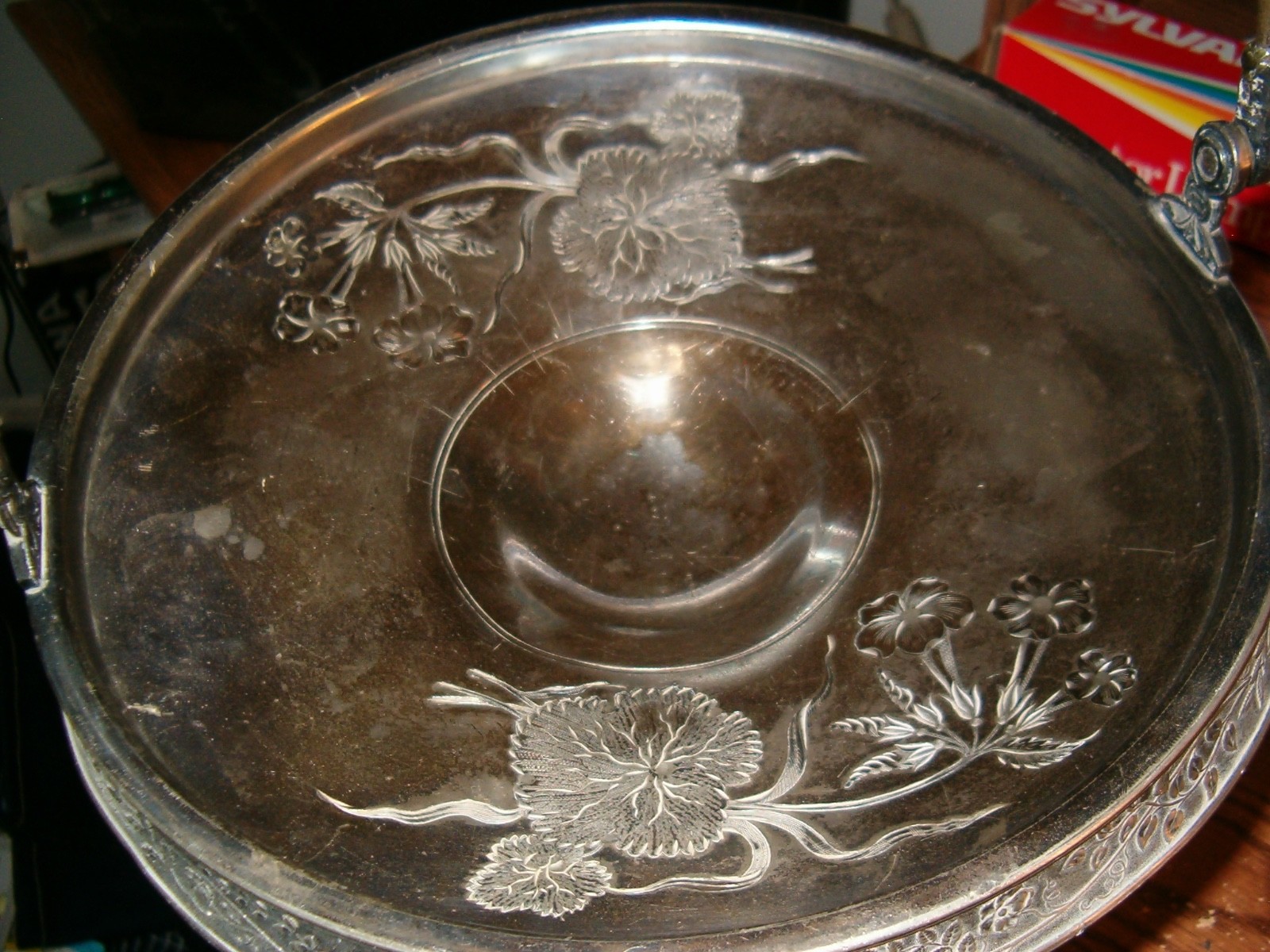 Vintage Pairpoint Quadruple Plate Silverplate Brides Cake Basket Ornate #1245
