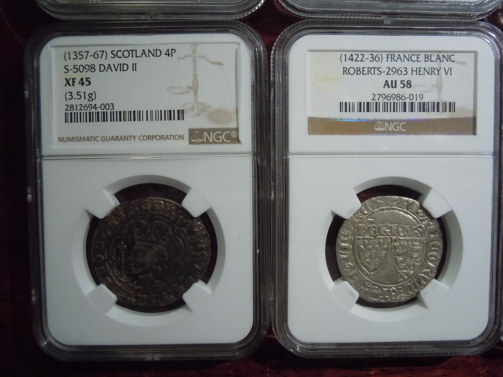 6 NGC/PCGS GRADED MEDIEVAL HAMMERED BRITISH COINS (1357-1553)