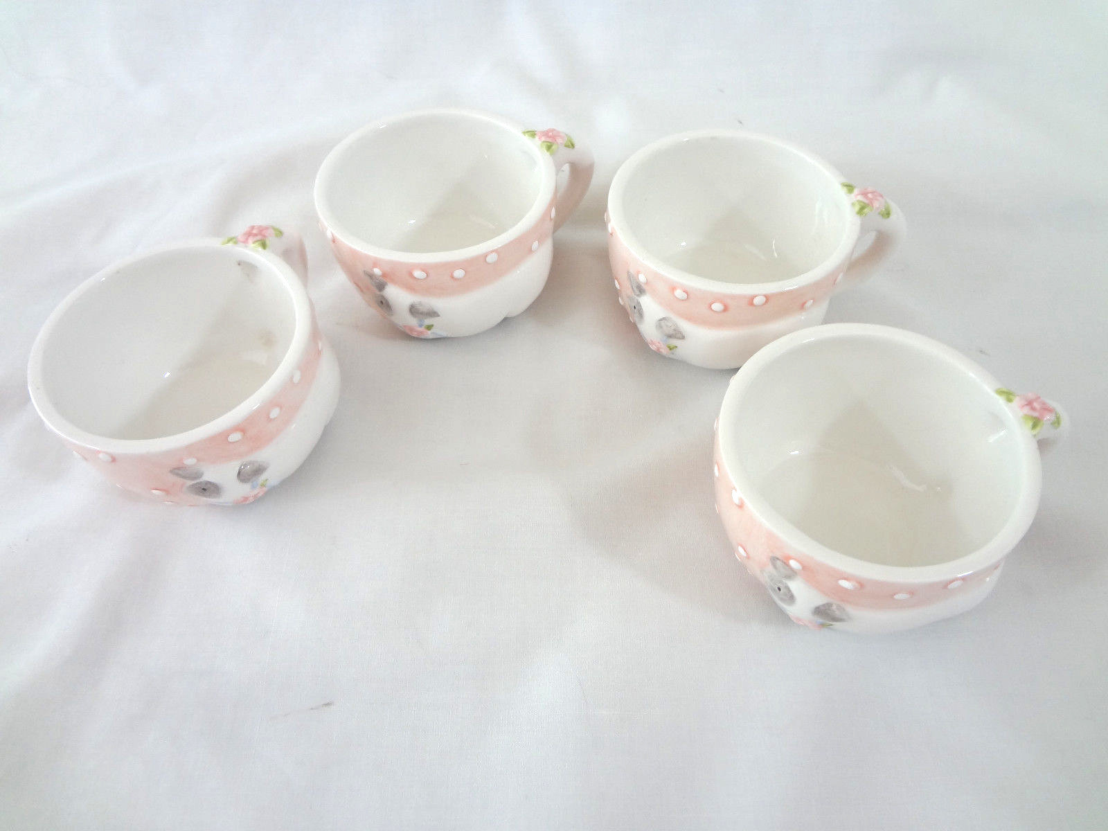 Department 56 Little Bo Peep Tea Cups Set of 4 Replacement Cups Mother Goose