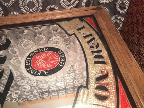 !NICE! Miller Lite Collectible On Draft Pilsner Beer Mirror Bar Advertising Sign