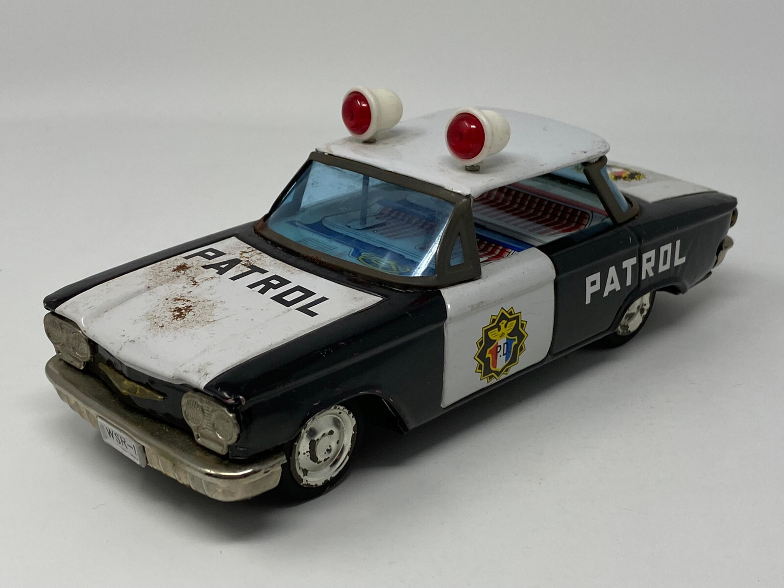 Vintage Tin Police Patrol Car WSR-1 by Ichiko Made in Japan Vintage Tin Police Patrol Car WSR-1 by Ichiko Made in Japan
