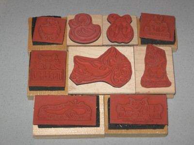 RUBBER STAMPS - ANIMALS - VARIOUS DESIGNS - LOT OF 9