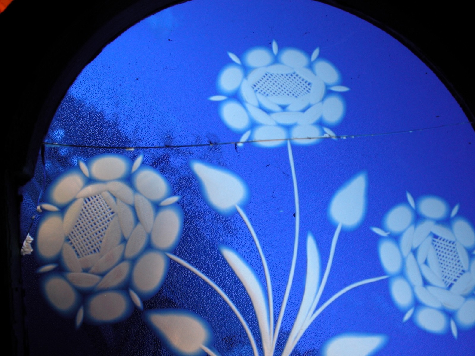 Arched Victorian Wheel Cut Flash Glass Stained Glass Window Rare 1880's