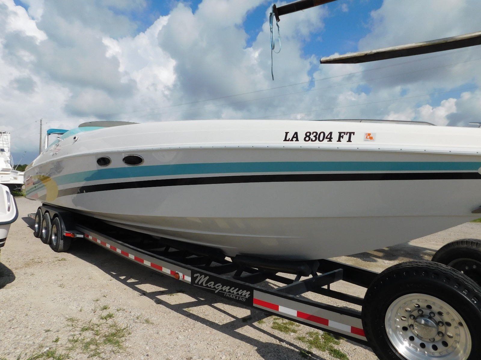 1992 42' BAJA 420 POWERBOAT TRIPLE 502'S Magnum triple axle trailer included