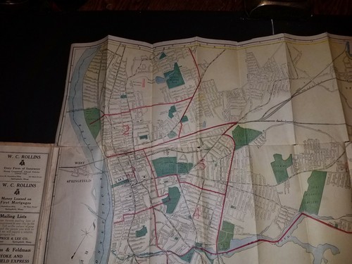1917 Map & Directory Springfield Massachusetts - COLOR