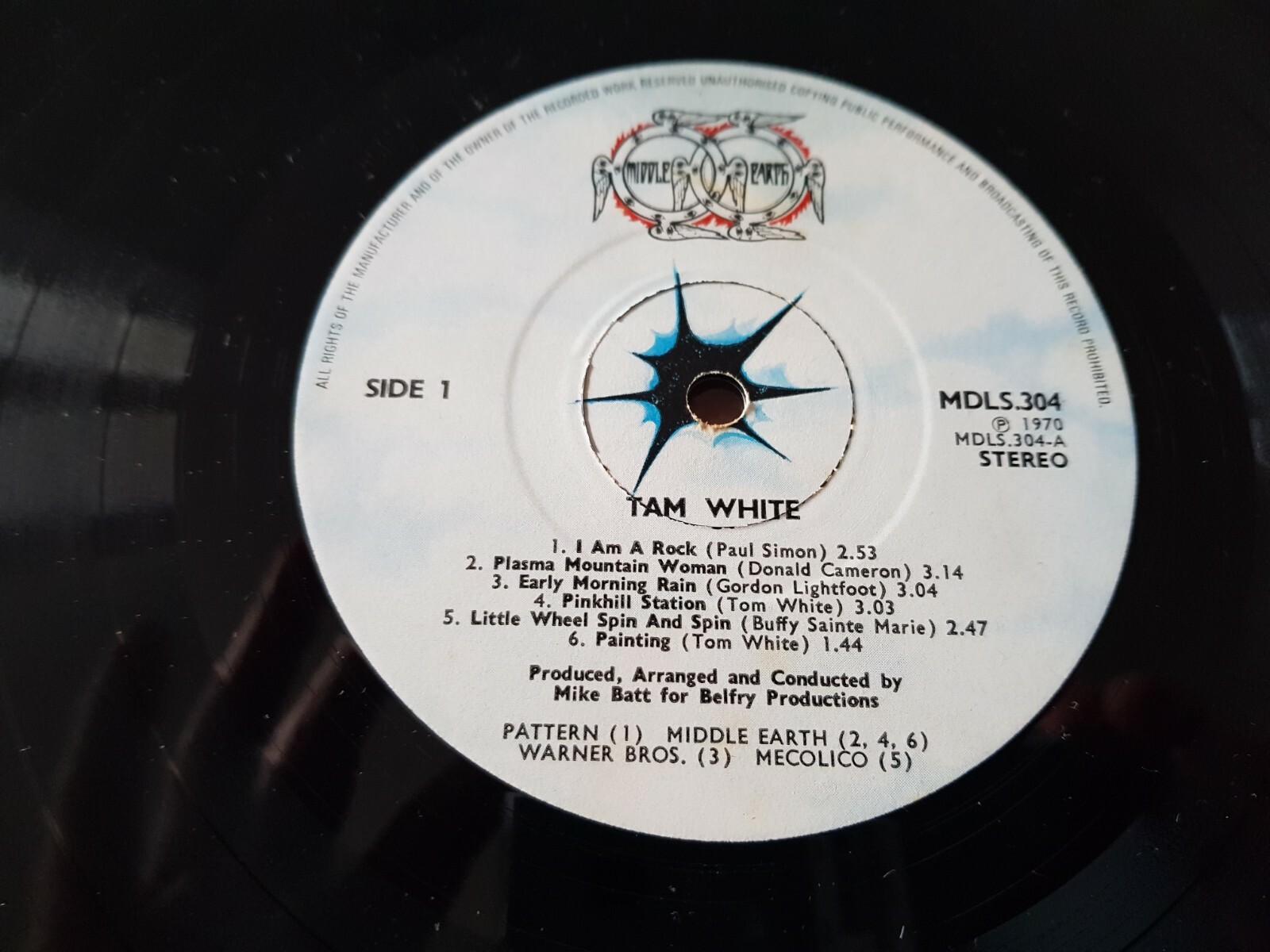 米LP Tam White Tam White MDLS304 Middle Earth /00260 TAM WHITE Self Titled UK 1st press vinyl LP Middle Earth