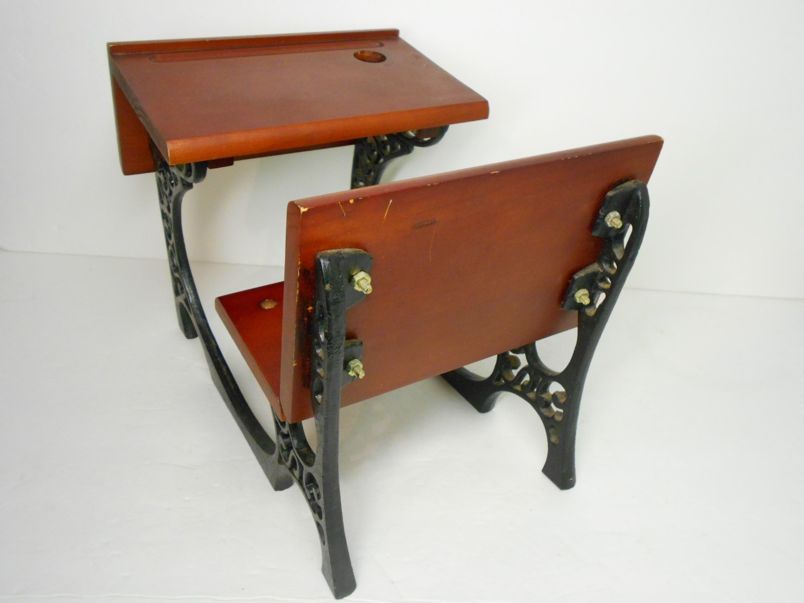 Doll Furniture School Desk Cast Iron Cherry Wood Desk Books Backpack Heavy Duty