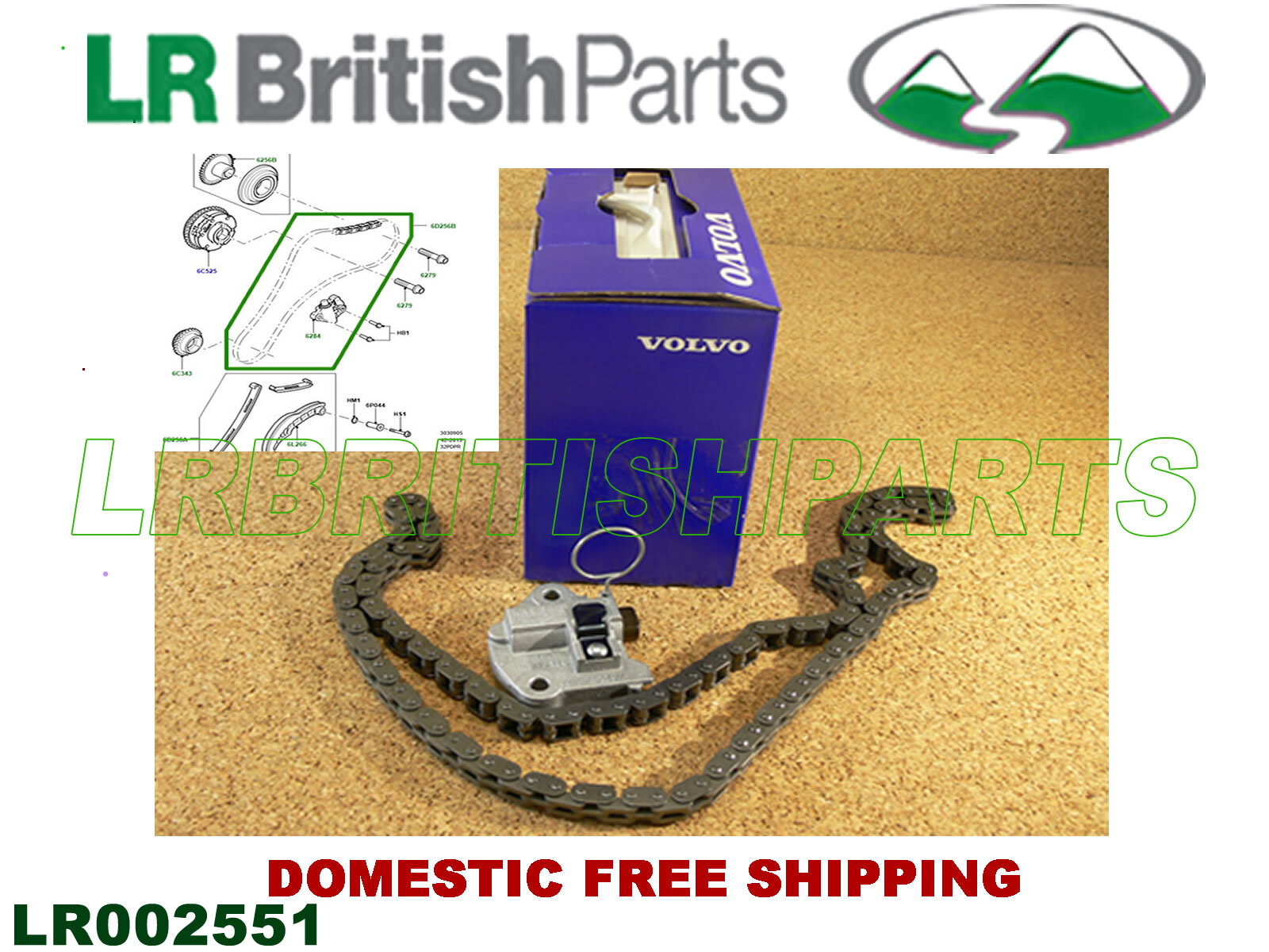 GENUINE LAND ROVER TIMING CHAIN & TENSIONER LR2 LR002551 | eBay