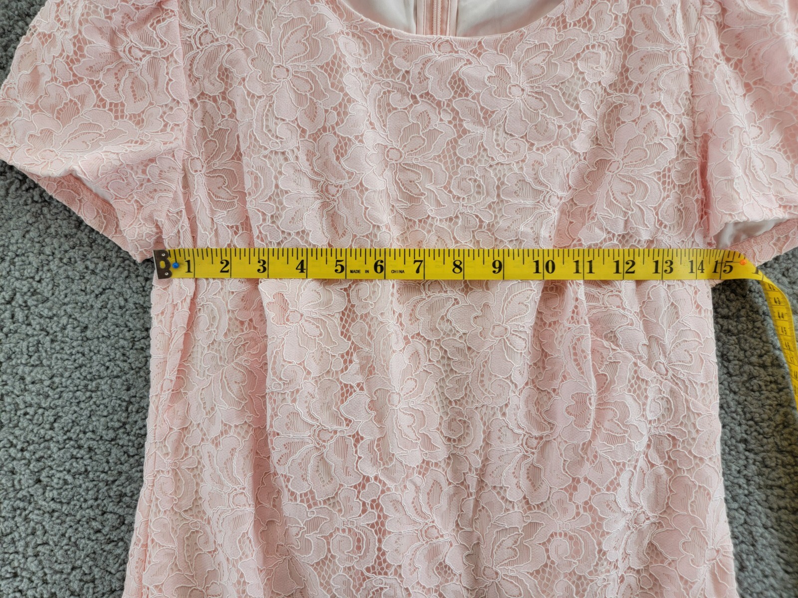 Lauren Ralph Lauren Lace Puff-Sleeve Cocktail Dress Women's 8 Pink Opal + - Picture 5 of 17