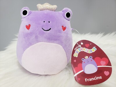 SQUISHMALLOW 5'' FRANCINE Purple Frog Valentine NWT plush heart cheek purple