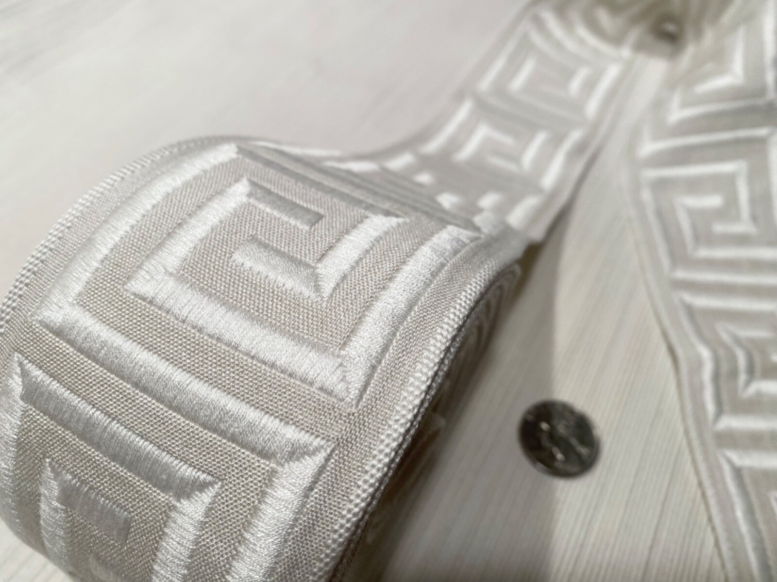 34” SAMUEL & SONS 2.75” Aristotle Greek Key Oyster 100% Viscose Trim $90 Retail