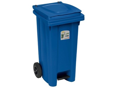 Bin With Wheels I Mm Ond 120 Liters Conped Blue Stefanplast