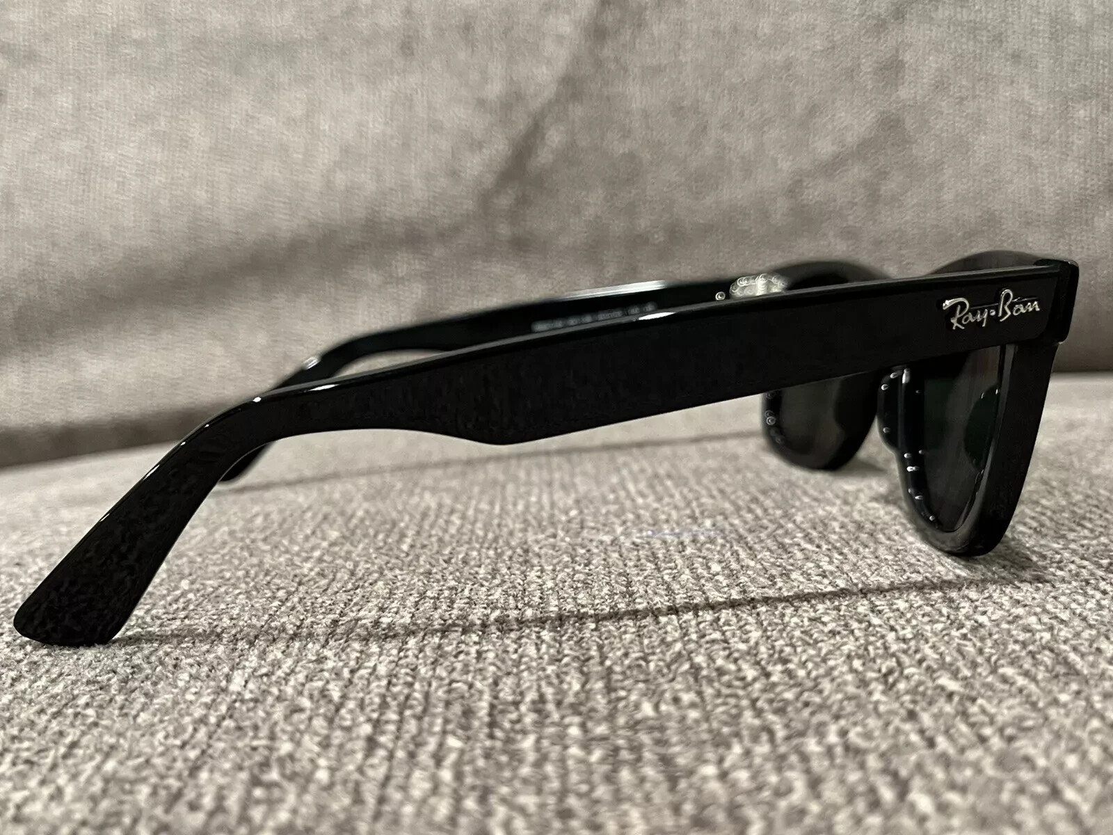 Ray-Ban Polarized Wayfarer RB2140 50mm Sunglasses  Gloss Black Frame Green