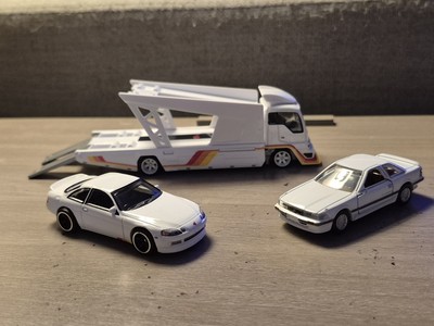 Hot Wheels Team Transport Set: Toyota Soarer + Kousoku Hauler - 1:64 Sammlerfahrzeuge, Metall-Druckguss