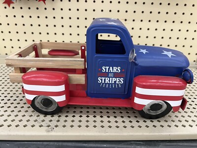 Stars & Stripes Forever Vintage Metal Truck Gift Idea 4th Of July