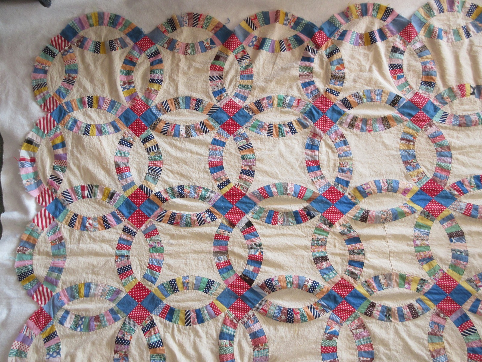 Vintage Wedding Ring HAND STITCHED Feed Sack 65