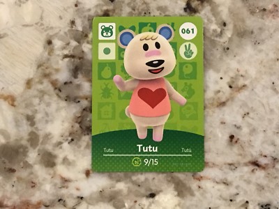 TUTU #061 Animal Crossing Amiibo Authentic Nintendo Mint Card From Series 1