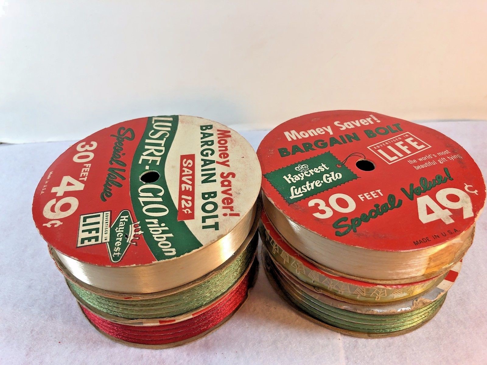 Vintage Kaycrest Christmas Ribbon 6 Rolls New Old Stock