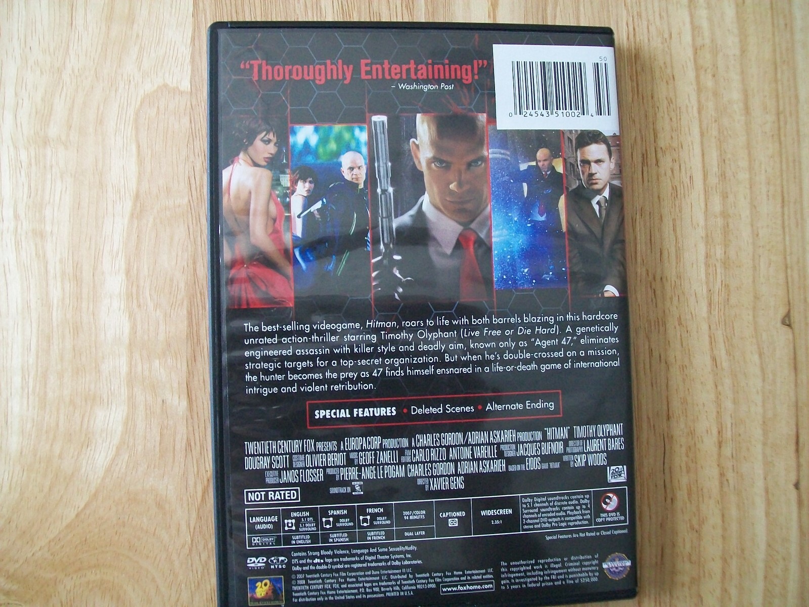 HITMAN (DVD, 2008, UNRATED) Timothy Olyphant ( Disc in Very Good condition)