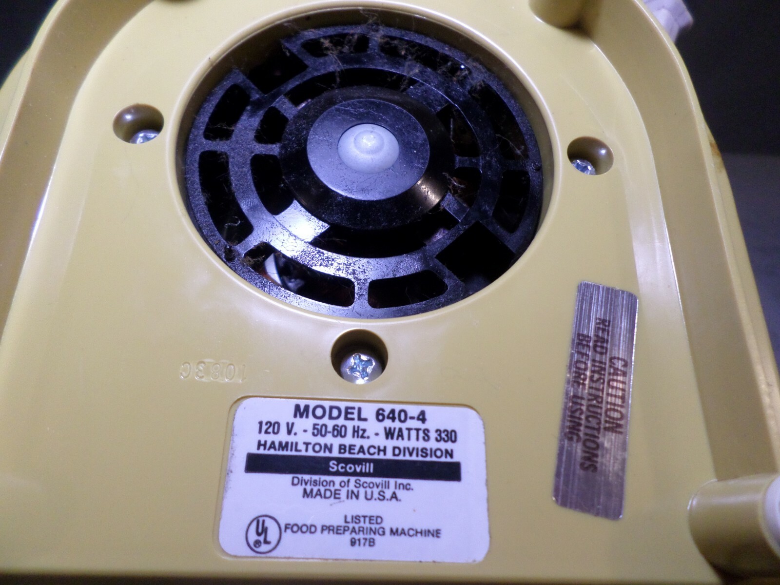 Hamilton Beach SCOVILL 14 Speed Blender Insta Blend Almond 640-4 Vtg Base Only