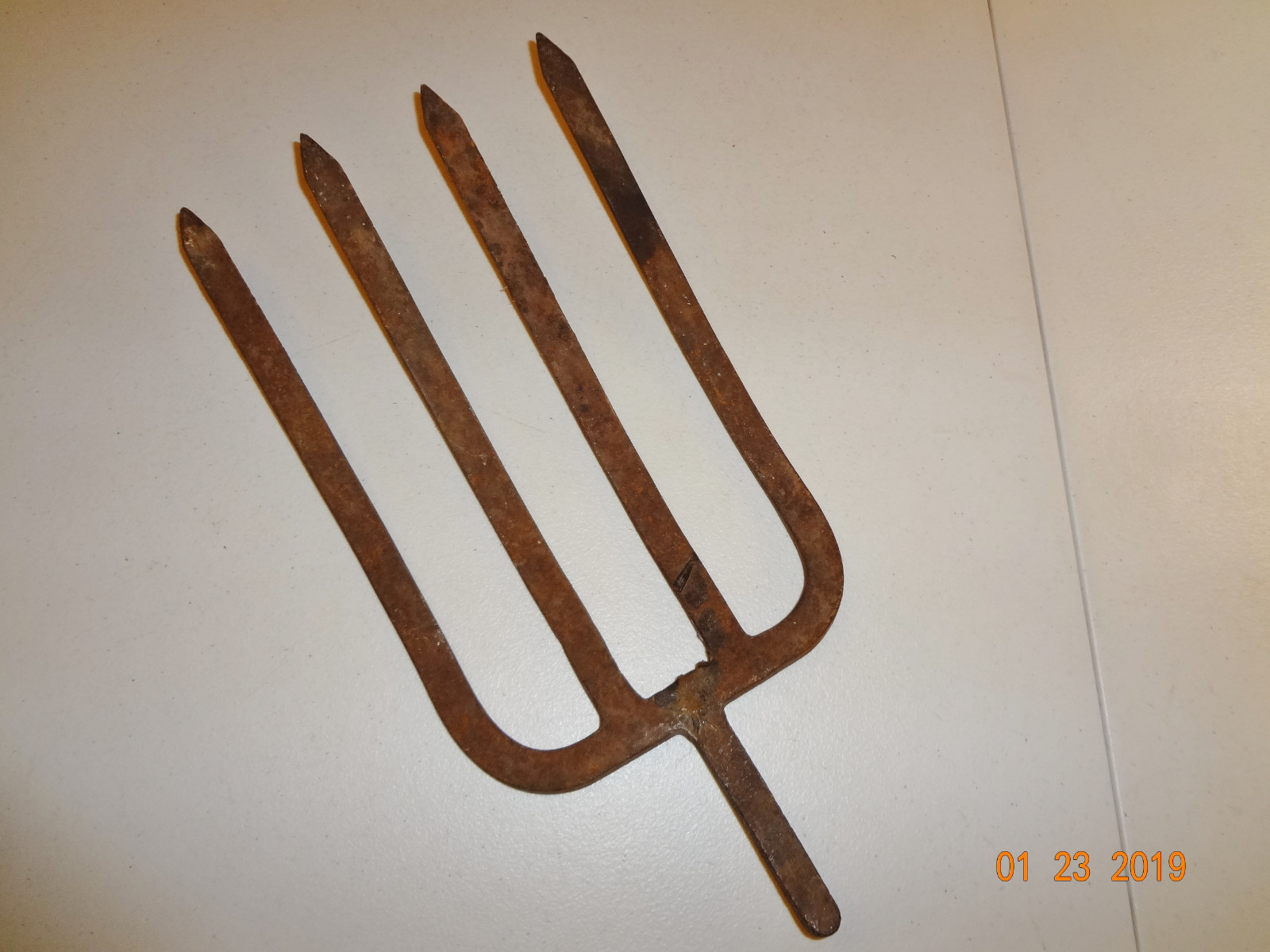 Vintage Antique Metal Hay Pitch Fork Head Farm Tool - Rustic Primitive Decor