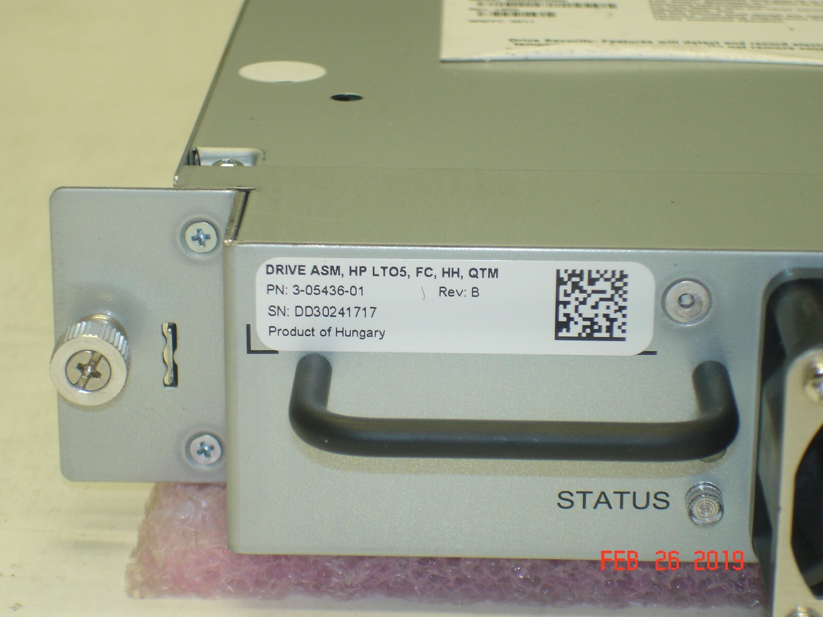 3-05436-01 HH LTO5 FC DRIVE ASSY 4 QUANTUM SCALAR i40/i80 AQ293C-#900 1-03562-01