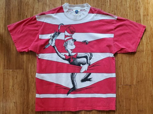 Vintage 90's Cat In The Hat All Over Print T Shirt XL Dr