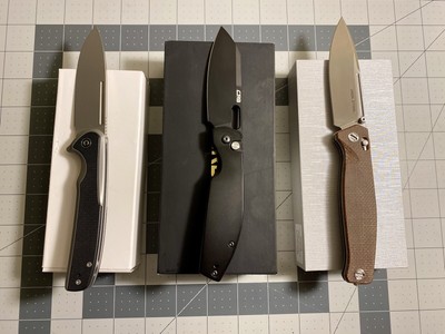 Lot Of Three Knives Real Steel Huginn, CJRB Ekko, Civivi Voltaic (New! Read)