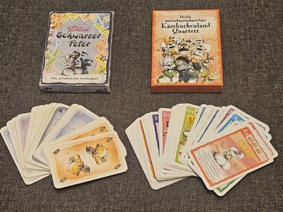 Diddl Set Kartenspiele Schwarzer Peter und Käsekuchenland Quartett 