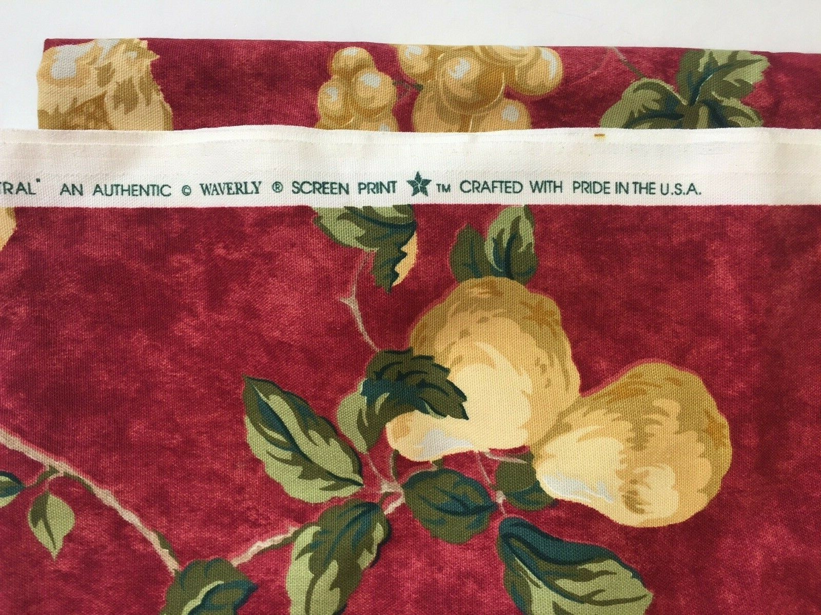 Waverly Fabric Chianti Mistral Pear Grape Burgundy Drapery Upholstery Fruit 90