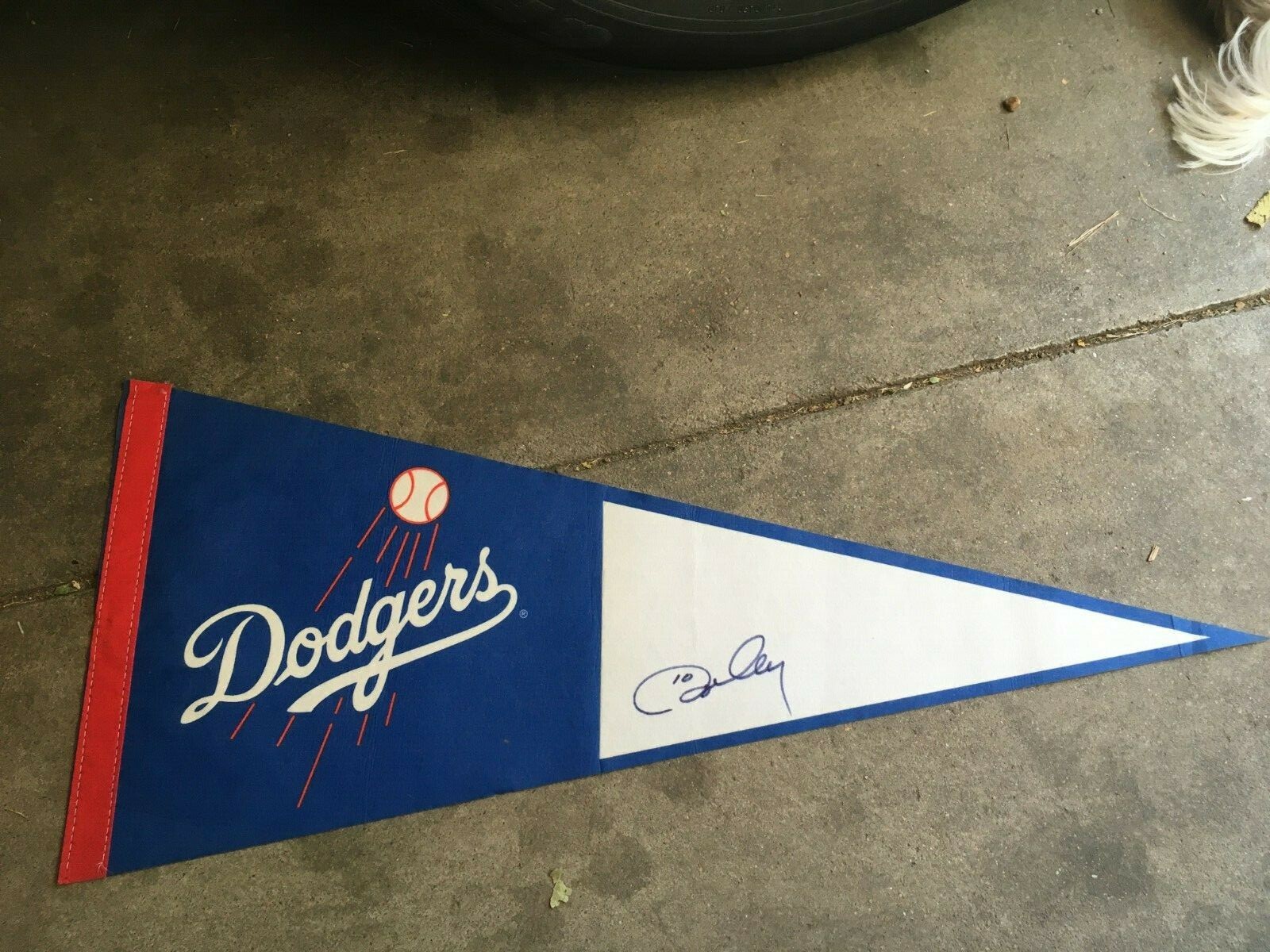 1970s LOS ANGELES DOGERS フラッグ Vintage 1970's Los Angeles Dodgers Pennant Flag SiGNED by