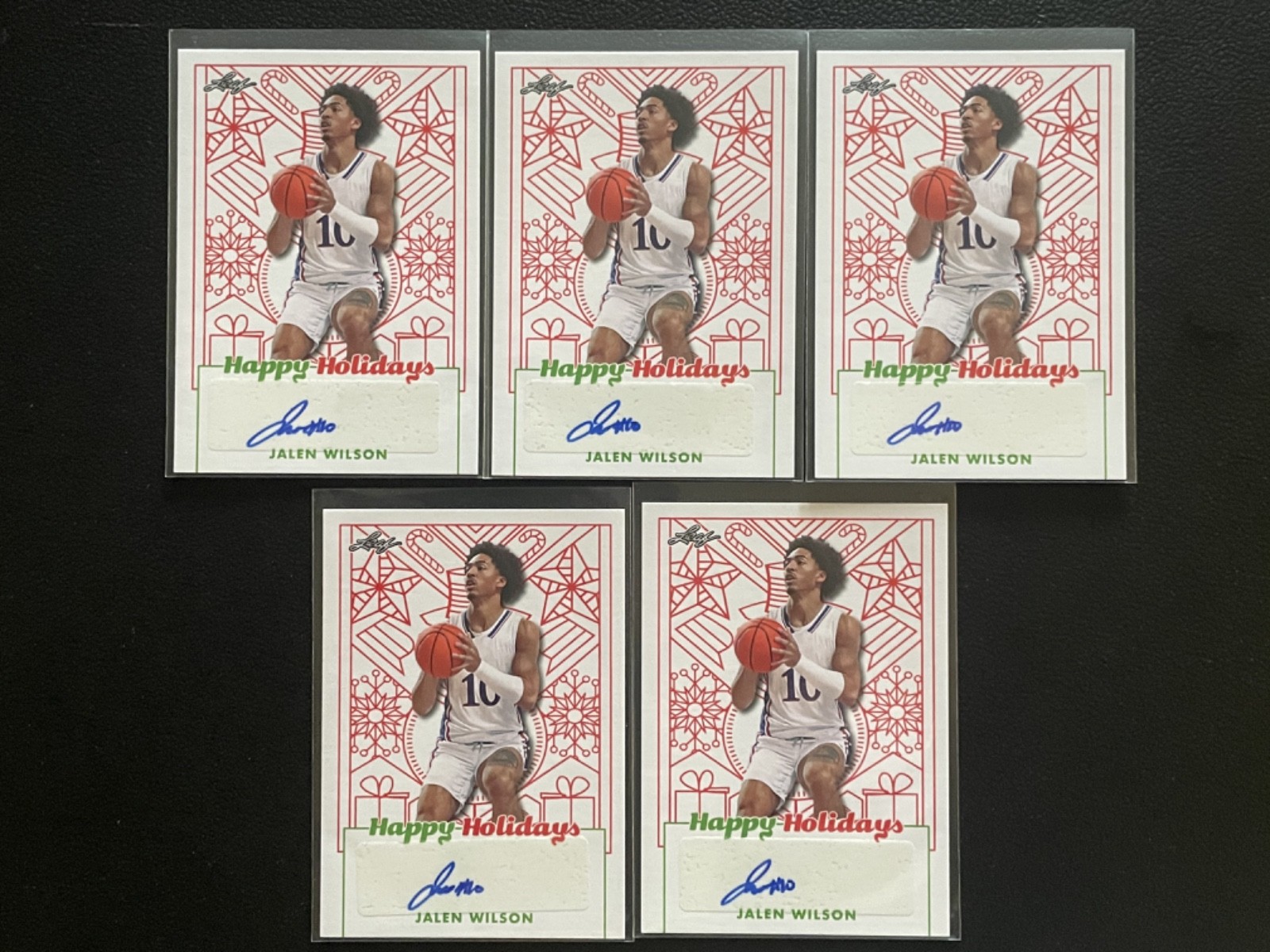 2023 Leaf Happy Holidays Jalen Wilson Auto Autograph RC Rookie Lot Of 5 #37