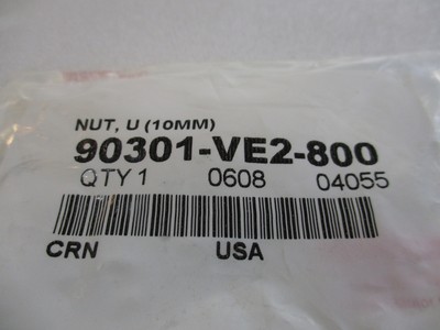 New Genuine OEM Honda 90301-VE2-800 NUT, U (10MM) Replacement Part