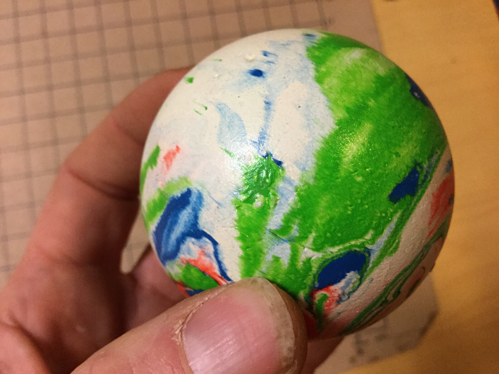 vintage BALL -- UNMARKED but for MADE IN USA, swirled #3