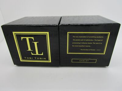 TOBI TOBIN 2-Wick 9 oz Candle CHALET Woody Spice - LOT OF 2
